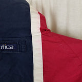 Nautica Reversible Spellout Windbreaker Jacket Mens M Racing Stripes Colorblock