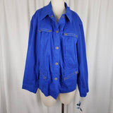Jones New York Signature Fresh Blue Chambray Trucker Style Jacket Womens 2X Plus