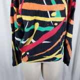 Vintage 80s 90s Kenar Wool Angora Graphic Abstract Loud Knit Sweater Womens M HK