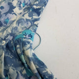 Vintage Wilshire of Boston Blue Floral Twirl Day Dress Womens XS S 40s 50s MCM