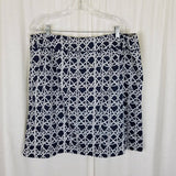 LizGolf Claiborne Cotton Stretch Woven Ribbon Grid Print Skort Skirt Womens 16W