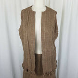 Vintage Handmade Pinstripes Wool Mod Skirt Blazer Jacket skirt Suit Womens L XL