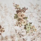 Waverly Vintage Bonded Fabric English Gardens MCM Brown Floral Material 2+ yards