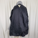 LL Bean Polartec Fleece Double Breasted Peacoat Jacket Short Coat Womens L Gray
