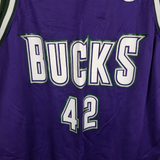 Vintage Milwaukee Bucks Vin Baker #42 Champion NBA Basketball Jersey Shorts L 48